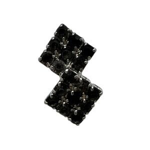 Vintage Black Rhinestone Screw Back Earring Classic Square Cluster Design